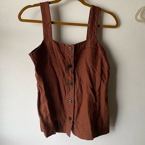 Everlane Linen Maroon Tank